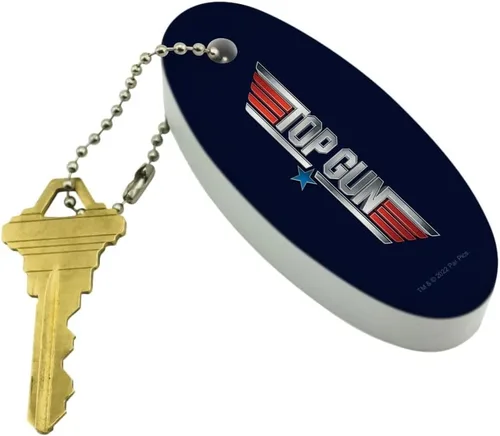 Vista 2 de GRAPHICS & MORE Top Gun Rendered Logo Flotante Llavero Oval Espuma Pesca Barco Boya Key Float, Multi