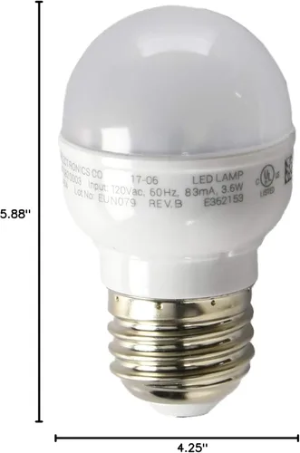 Vista 3 de Whirlpool 4396822 Bombilla original OEM para refrigeradores que reemplaza a 1059249, 2260802, AH971228, EA971228, PS971228, W10194423, W10311527 Luz