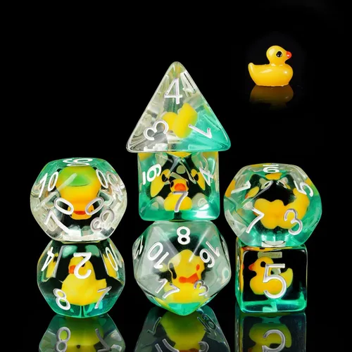 Vista 15 de Cusdie 8 dados DND, juego de dados poliédricos rellenos de animales, juego de dados de animales para juegos de rol, dados D&D