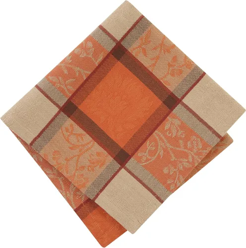 Vista 3 de Elrene Home Fashions - Servilletas de algodón tejido jacquard de cosecha otoñal, juego de 8, 17 x 17 pulgadas