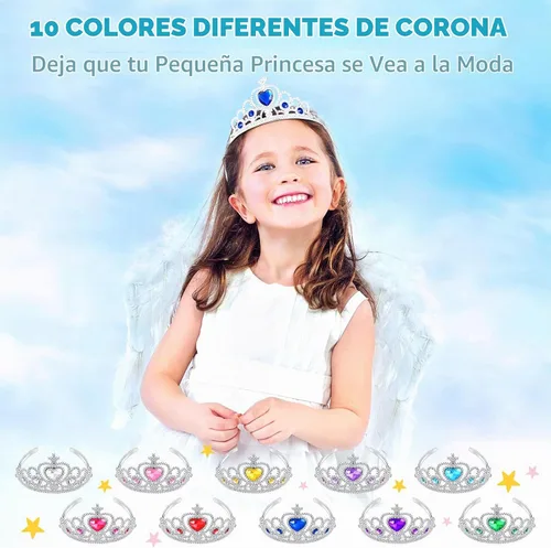 Vista 5 de Juego de 30 tiaras de corona de princesa para niñas, tiaras de plástico a granel, disfraz de fiesta, accesorios de cumpleaños para niños