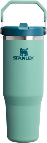 Vista 21 de STANLEY IceFlow 2.0 - Vaso con pajilla abatible con asa, 30 onzas, tapa giratoria y popote abatible, botella de agua a prueba de fugas, acero Tiza