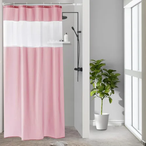 Vista 18 de UFRIDAY - Cortina de ducha de tela moderna en negro y blanco, 48 x 72 pulgadas, cortina de ducha de tela para baño y bañeras, lavable a máquina
