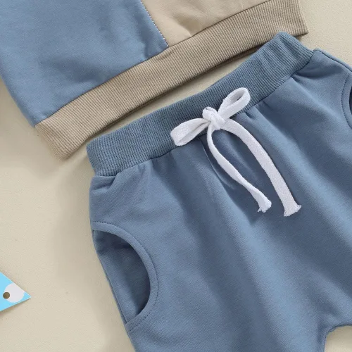 Vista 5 de Conjunto de 2 piezas de sudadera de manga larga con cuello redondo y pantalones deportivos para bebé niño