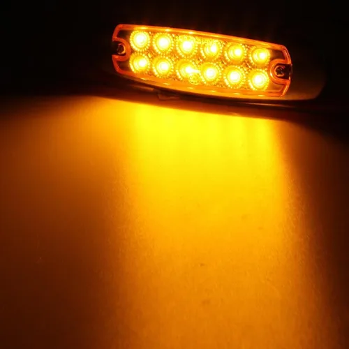 Vista 7 de Partsam 10 Uds. 6.2 "ámbar 12LED Laterales Luces de Liquidación con Bisel de Acero Inoxidable Reemplazo para Semi Camiones Peterbilt Kenworth