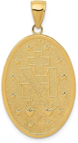 Vista 4 de Colgante de medalla milagrosa de oro amarillo de 14 quilates L- 1496in W- 0807in joyería fina para mujer Metal