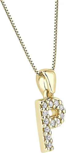 Vista 84 de Collar colgante con letra inicial de diamantes en oro amarillo de 14k (1/10 quilates) 18 pulgadas