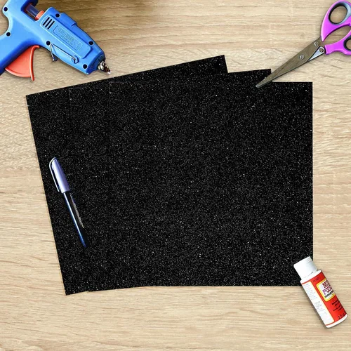 Vista 6 de SANZIX 30 hojas de papel de cartulina negra con purpurina de 12x12" - 110lb 300 GSM papel premium con purpurina brillante para Cricut, decoraciones