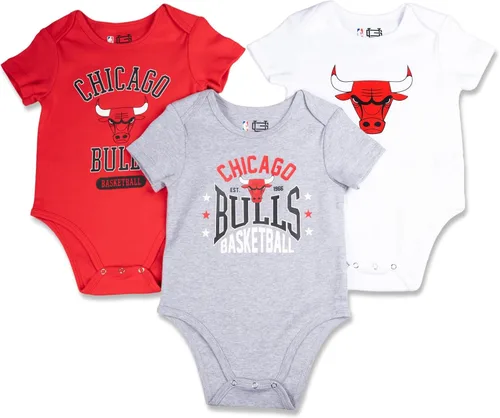Vista 6 de Ultra Game Conjunto de cuerpo para bebé de la NBA oficial para jóvenes, súper suave, de algodón, paquete de 3 Creeper