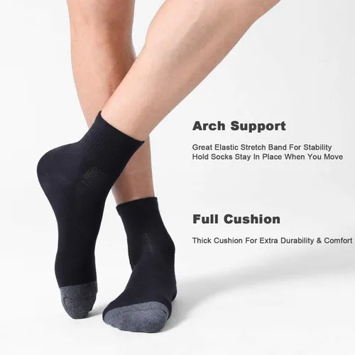Vista 5 de CS CELERSPORT Paquete de 6 calcetines de tobillo para hombre con cojín atlético para correr