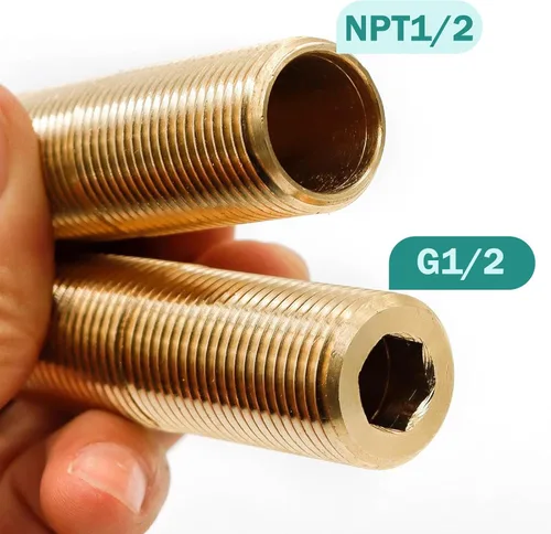 Vista 2 de 1/2" MNPT x 1/2" Male G Brass Pipe Extension Adapter