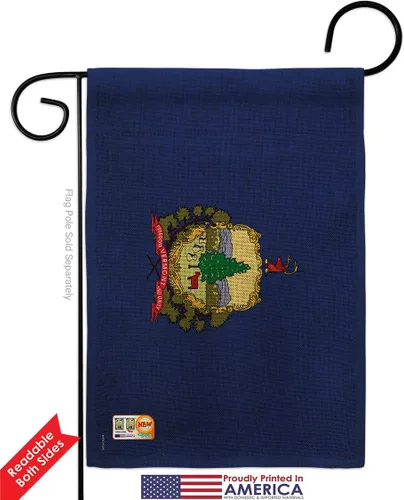 Vista 2 de Vermont Burlap Garden Flag Americana States USA American Territories Republic Country Particular Area Small Decorative Gift Yard House Banner