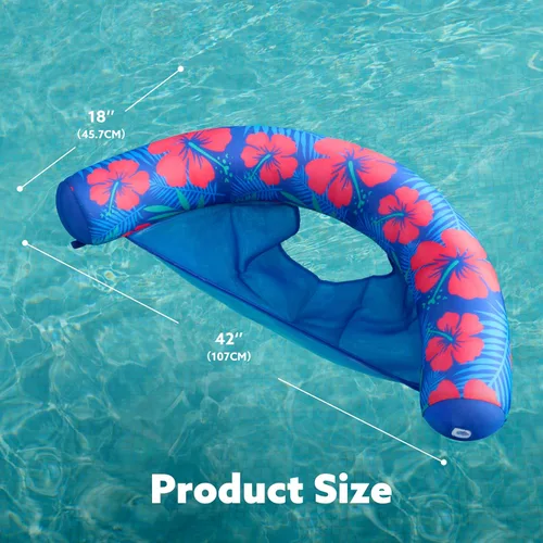 Vista 7 de Sloosh Flotadores de piscina para adultos, paquete de 2 sillas inflables de fideos con eslinga de tela suave, flotador flotante para piscina