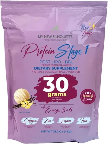 Vista 9 de MI NUEVA SILUETA Post BBL Stage 1 Proteína médica con Omega 3, 6 y 9. Mejorada con 1.06 oz de proteína aislada por batido + colágeno (chocolate)