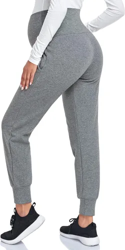 Vista 6 de PACBREEZE Pantalones de maternidad para mujer, pantalones deportivos de entrenamiento sobre el vientre, pantalones de pijama elásticos para embarazo
