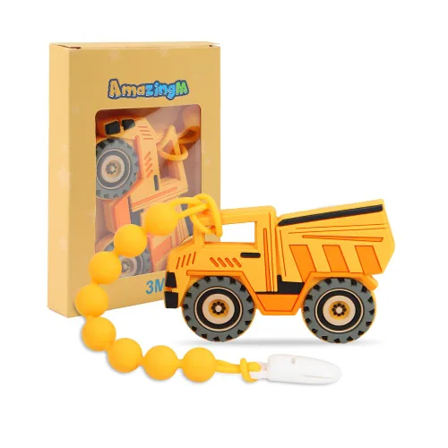 Vista 13 de Juguete mordedor de silicona de grado alimenticio para bebés con soporte para chupete, juguetes de dentición, juego de regalo para niños y niñas a