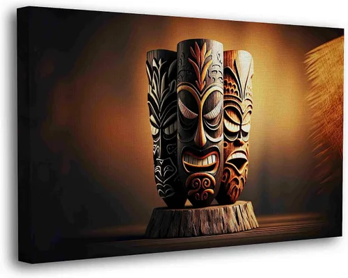 Vista 24 de SpiritualHands Máscaras africanas - Lienzo decorativo para pared, lienzo de dama africana, vibrante arte de pared africano hecho a mano