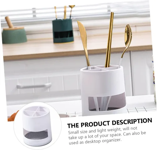Vista 3 de SHOWERORO Soporte para palillos, almacenamiento de drenaje, caja de palillos, estante ventilado, organizador de escritorio de cocina y baño