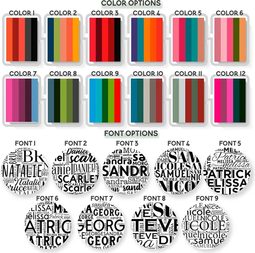 Vista 2 de Tazas de café personalizadas con arte de nube de palabras, 12 colores y 9 fuentes artísticas, 11 onzas. Regalos personalizados para parejas, hombres