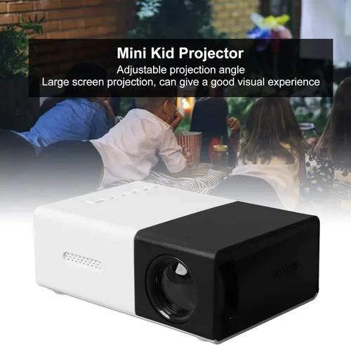 Vista 4 de Mini proyector portátil 1080P HD para cine en casa de los niños con opciones blancas y negras