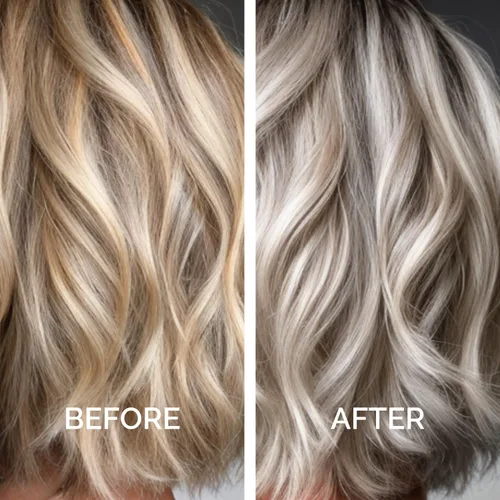 Vista 4 de Just Nutritive Champú tonificante morado para cabello rubio, gris, blanco, plateado y decolorado, elimina el cobrizo, aumenta el brillo, repara
