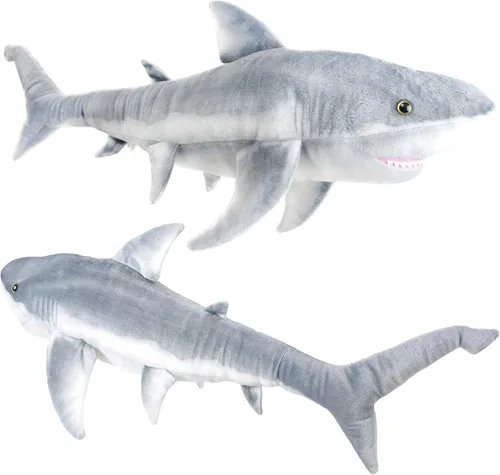 Vista 5 de TigerHart Sammy The Shark - Peluche de 36 pulgadas de largo, color blanco