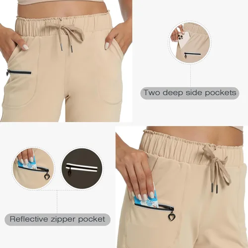 Vista 5 de Haowind - Pantalones deportivos para mujer con bolsillos y cintura elástica, cómodos pantalones de deportivos de descanso para deportes, gimnasio
