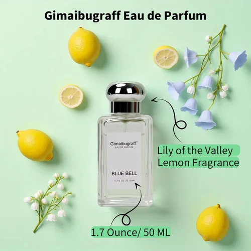 Vista 2 de Perfume de 1.7 oz/50 ml para mujer, fragancia de larga duración con aromas de lirio del valle y melocotón, un perfume fresco y dulce, el perfume