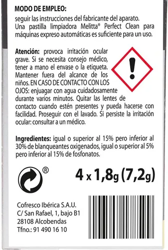 Vista 6 de Tabletas de limpieza para máquinas de café a base de cápsulas o de filtro - 4 x 0.06 oz
