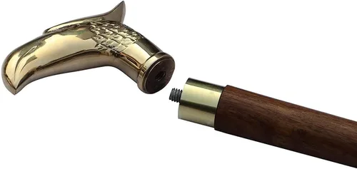 Vista 2 de Nautical Eagle - Bastón plegable de madera con mango de latón