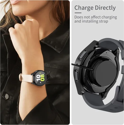 Vista 9 de RICHONE [Pack de 10 unidades] Compatible con Samsung Galaxy Watch FE 4/5 de 40 mm, funda protectora de pantalla de TPU suave con marco