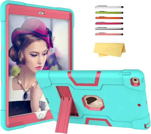 Vista 21 de Funda infantil para iPad de 9ª/8ª/7ª generación de 10.2 pulgadas con mango giratorio/soporte, ligera, suave, espuma EVA, a prueba de golpes, 01#