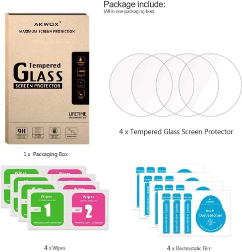 Vista 7 de MDV106-1A - Protector de pantalla de vidrio templado para Casio MDV106-1A (paquete de 4) [0.012 in 2.5D High Definition 9H] Premium Clear Protector