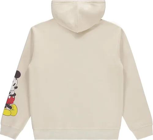Vista 2 de Disney Sudadera con capucha de Mickey Mouse para mujer, diseño clásico de Mickey y Minnie Mouse, Crema