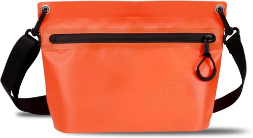 Vista 8 de Bolsa impermeable de 2 litros con cremallera totalmente impermeable, asa y correa ajustable para natación, viajes, playa