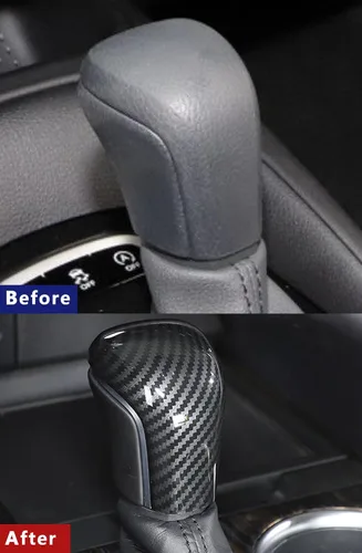 Vista 2 de ERIDANUS Accesorios para automóviles compatibles con Toyota Camry 2023 2022 2021 2020 2019 2018nterior Palanca de cambios (estilo fibra de carbono)