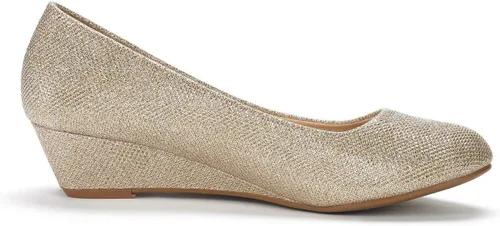 Vista 3 de DREAM PAIRS Debbie - Zapatos de tacón de cuña media para mujer