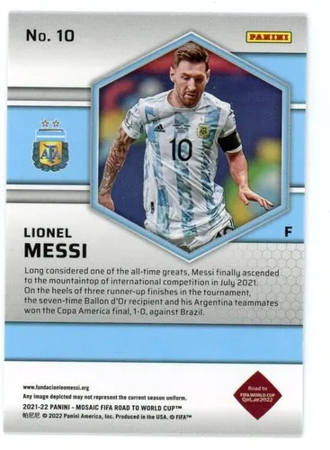 Vista 2 de 2021-22 PANINI MOSAIC SOCCER #10 LIONEL MESSI ARGENTINA FÚTBOL OFICIAL DE FÚTBOL DE FÚTBOL