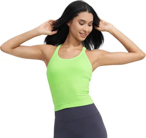 Vista 78 de sphinx cat - Camiseta corta de entrenamiento para mujer, camiseta sin mangas, acanalada, con espalda cruzada y brasier integrado