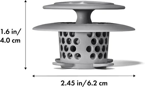 Vista 2 de OXO Good Grips Protector de Desagüe Atrapa Cabellos de Acero Inoxidable