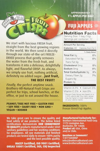 Vista 3 de Brothers All Natural All Apple C's Fruit Crisps, 0.35 onzas (paquete de 12)