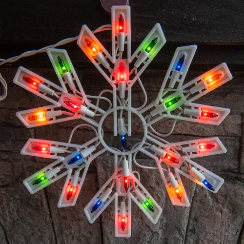 Vista 4 de Dazzle Bright Luces navideñas de copo de nieve para exteriores, 100 unidades de 8.5 pies conectables, impermeables, luces de carámbano de Navidad