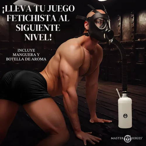 Vista 2 de Master Series Dark Inhaler Gas Mask with Bottle for Beginners, Men, Women, & Couples. One-Way Breathing