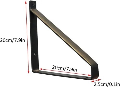 Vista 2 de Creative Load-Bearing - Soportes para estante de pared de hierro forjado con forma de triángulo, de madera, para sala de estar, TV, estantería