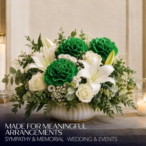 Vista 3 de Royal Imports Flores artificiales de clavel para bodas - Verde100pk