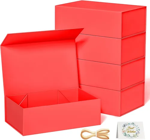 Vista 36 de RYDDOY Caja de Regalo Negra, 9.5x6x3'' Cajas de Regalo para Regalos con Tapas Cierre Magnético Rectangular Plegable para Caja de Propuesta de Negro