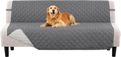 Vista 31 de PrinceDeco Funda de sofá para perros, lavable y reversible, apta para mascotas, resistente al agua, protector de muebles con correas elásticas
