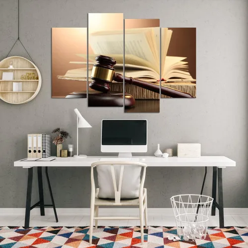 Vista 3 de VVOVV Wall Decor Justicia Legal Imágenes Abogados Decoración de Oficina Ley Temática Pintura Lienzo Arte de Pared Impresiones Giclée Estirado