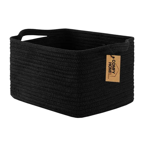 Vista 37 de COMFY-HOMI Cestas de almacenamiento de 11.5 x 7.5 x 4.7 pulgadas para organizar, cesta tejida de cuerda de algodón, caja de almacenamiento de marrón