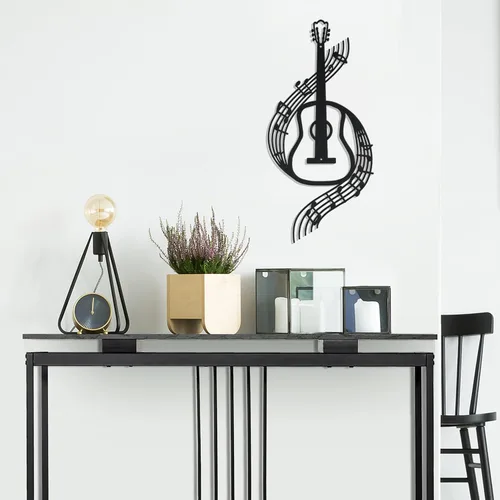 Vista 7 de DUOOLN Decoración de Pared con Notas Musicales Negras Arte de Pared de Guitarra Metálica Esculturas para el Hogar Arriba de la Cama, Cartel